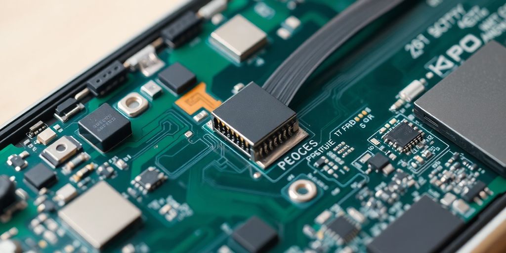 Conector FPC em placa de circuito de smartphone.