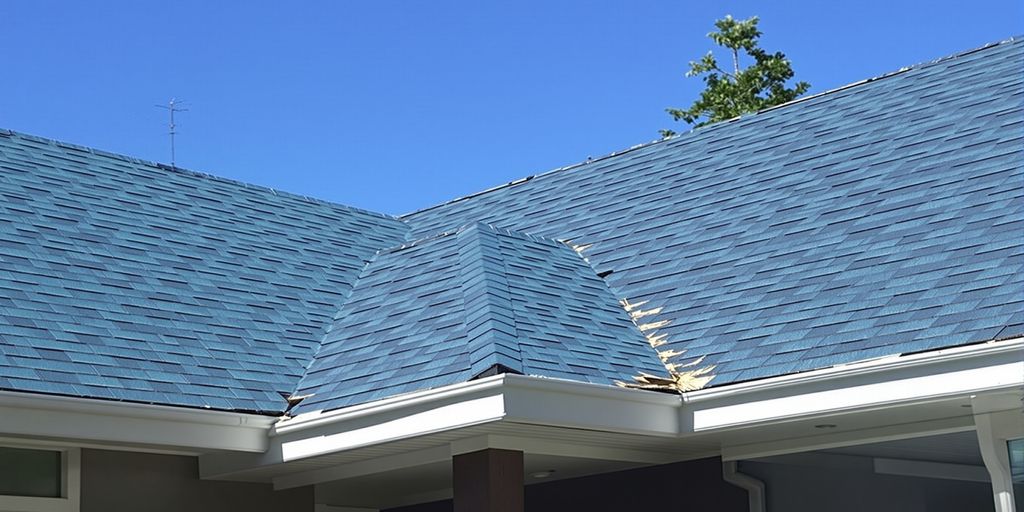 Home with new roof installation.