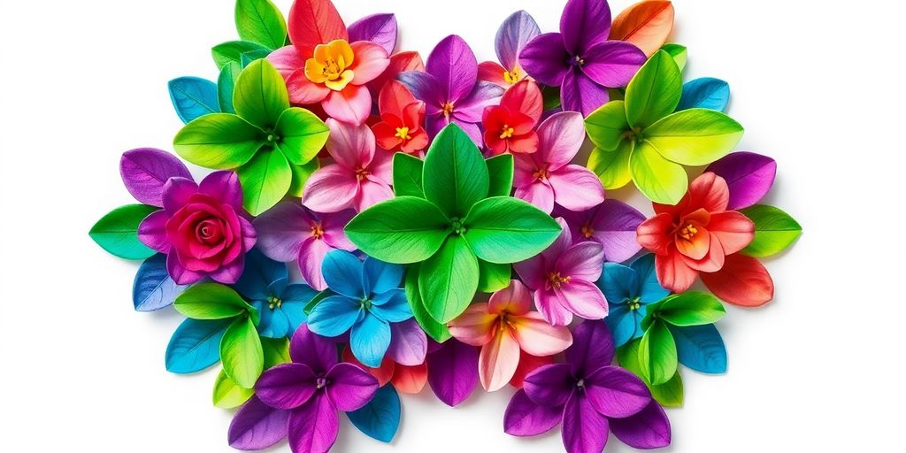 Petals arranged like learning blocks.