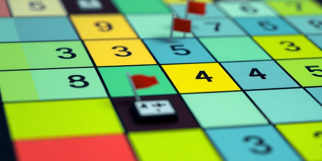 Classic Minesweeper game board.