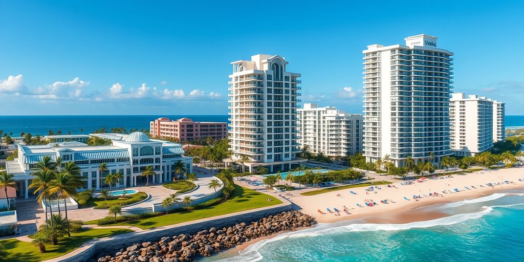 Sunny Isles oceanfront condos and beach