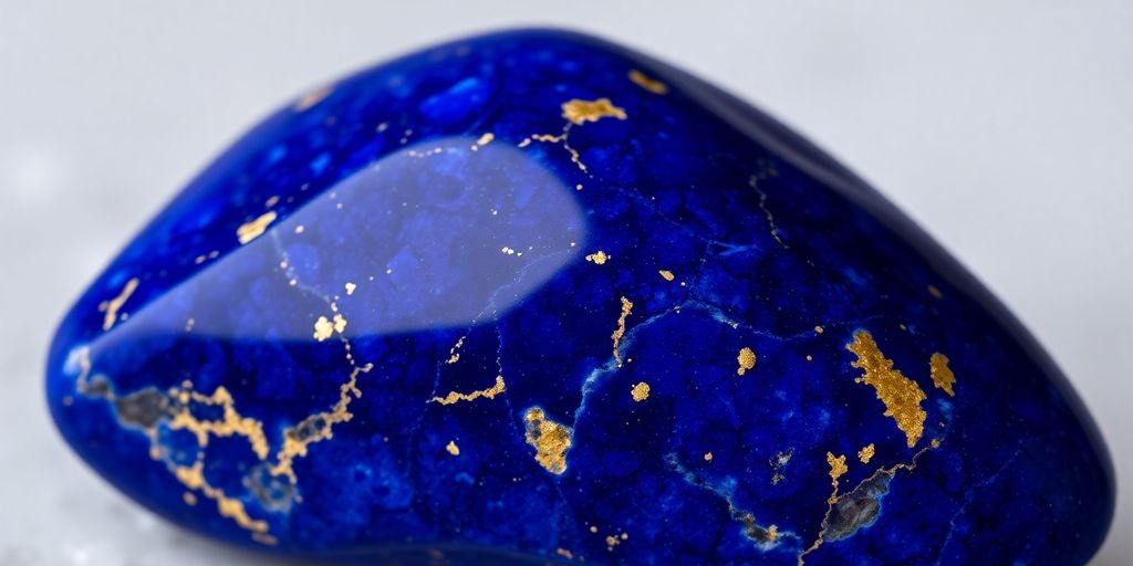 Un primo piano di lapislazzuli blu.