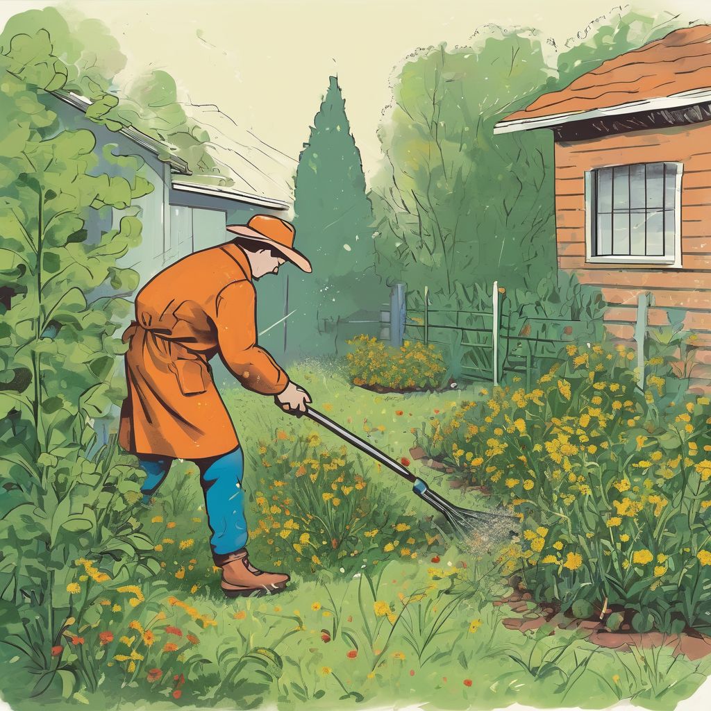 person clearing garden weeds