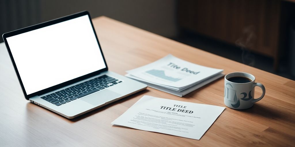 Laptop, documents, and coffee on a desk.