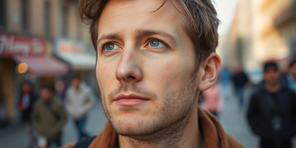 Lukasz Gottwald in a thoughtful pose against a blurred background.