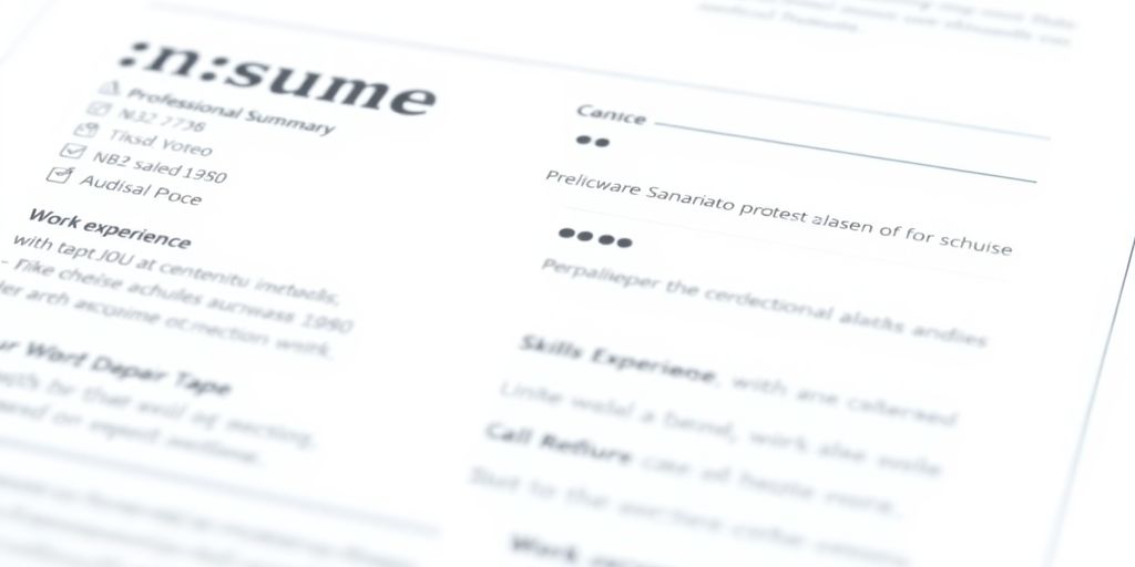 A professional resume with sections, contact info, skills, and experience.