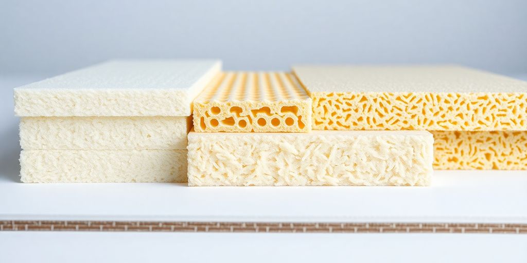 Cutaway sandwich panel with different core materials.