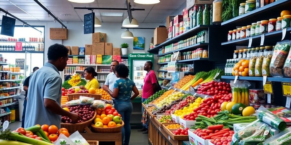 Fresh produce in a Black-owned grocery store.