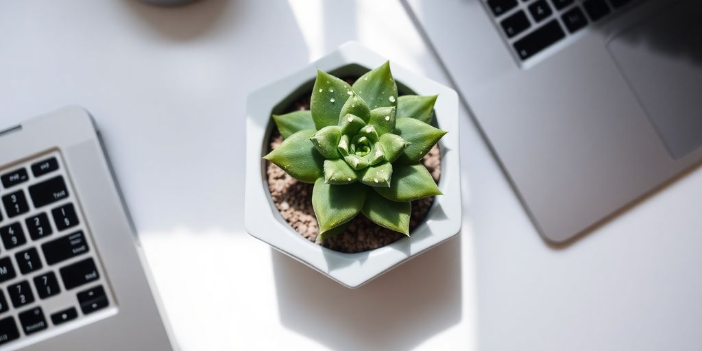 Cactus astrophytum asterias en maceta moderna