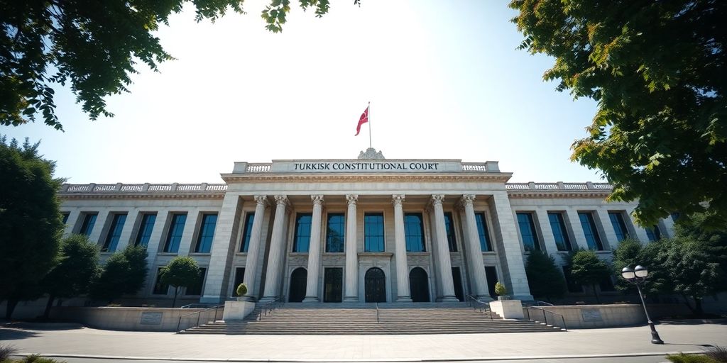 Anayasa Mahkemesi önünde duruşma salonu.