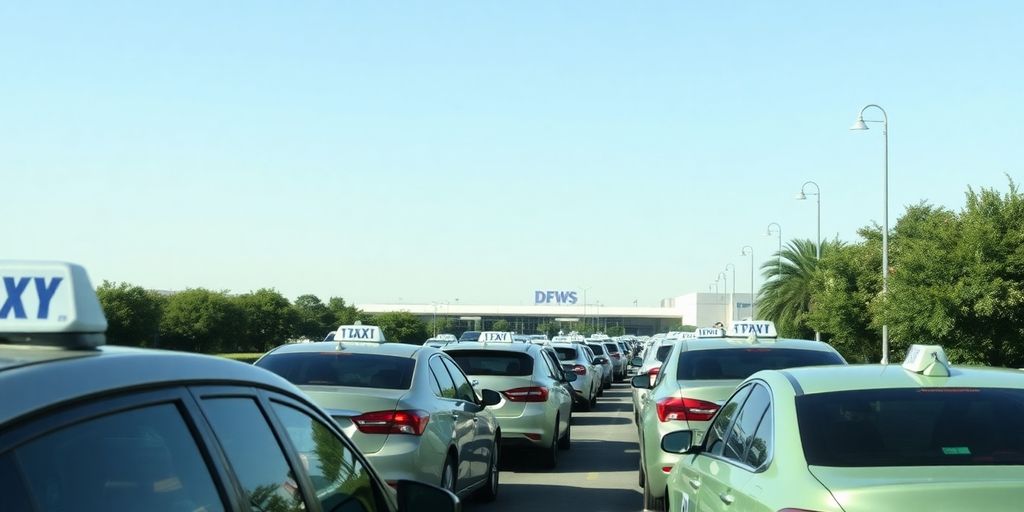 DFW Airport taxis ready for stress-free holiday travel.