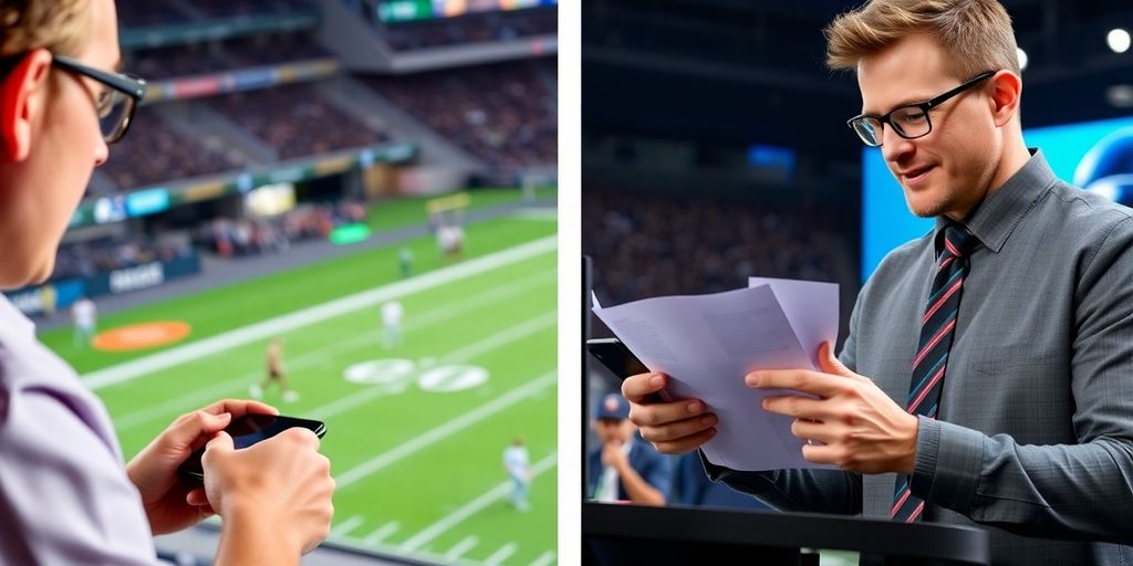 Sports bettor and DFS player in action.