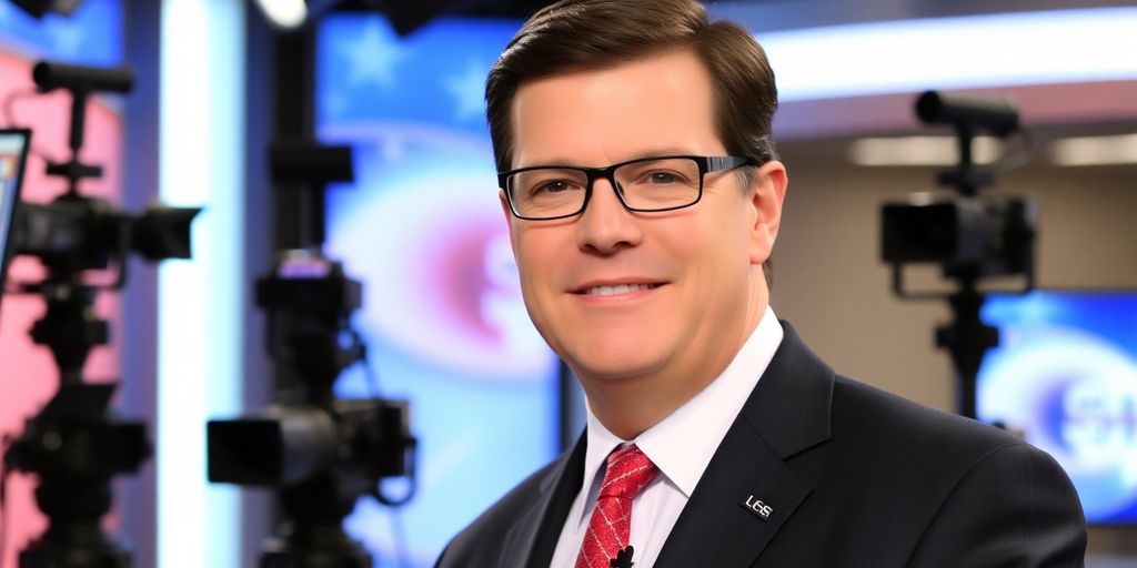 Bret Baier in a newsroom, dressed in a suit.