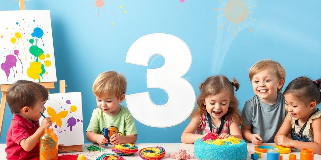 Children painting and crafting at a creative birthday party.