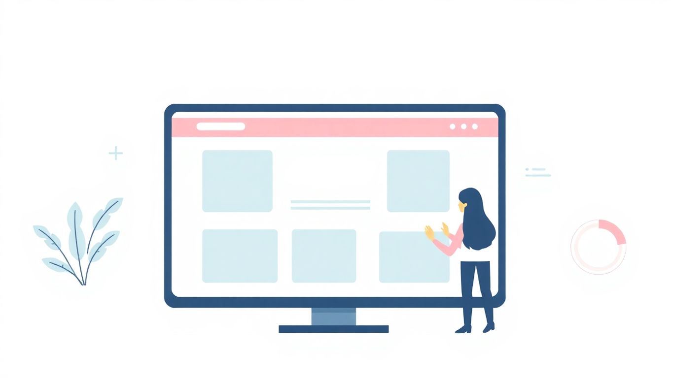 Illustrasjon av engasjerende webdesign med myke farger.