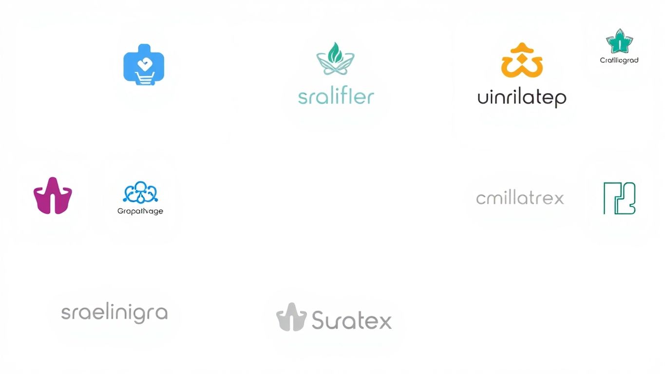 Moderne logo design for nettbutikker med myke farger.