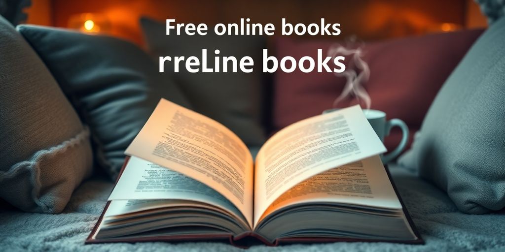 Cozy reading nook with an open book and tea.