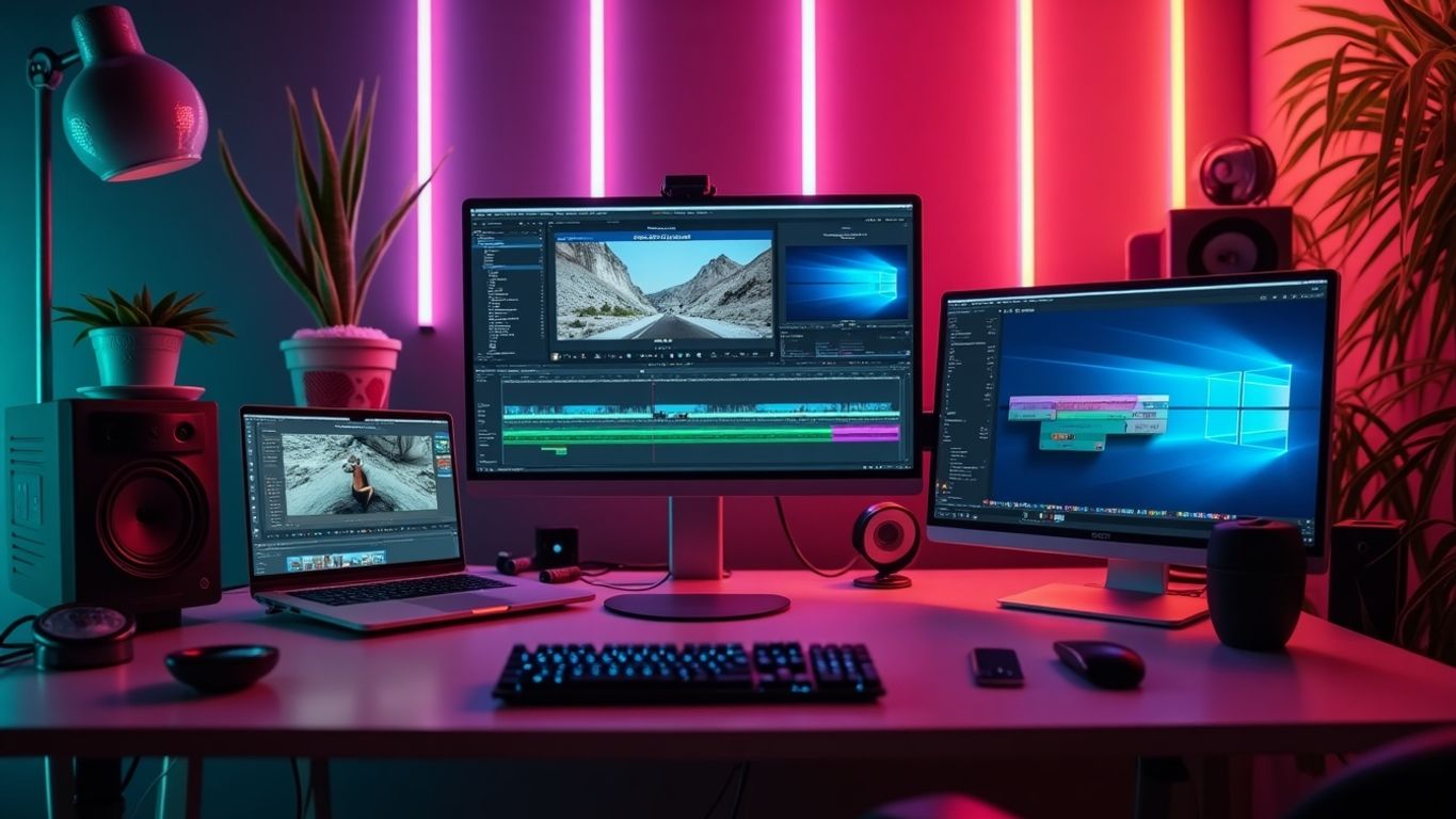Video editing workspace with AICUT software on screen.