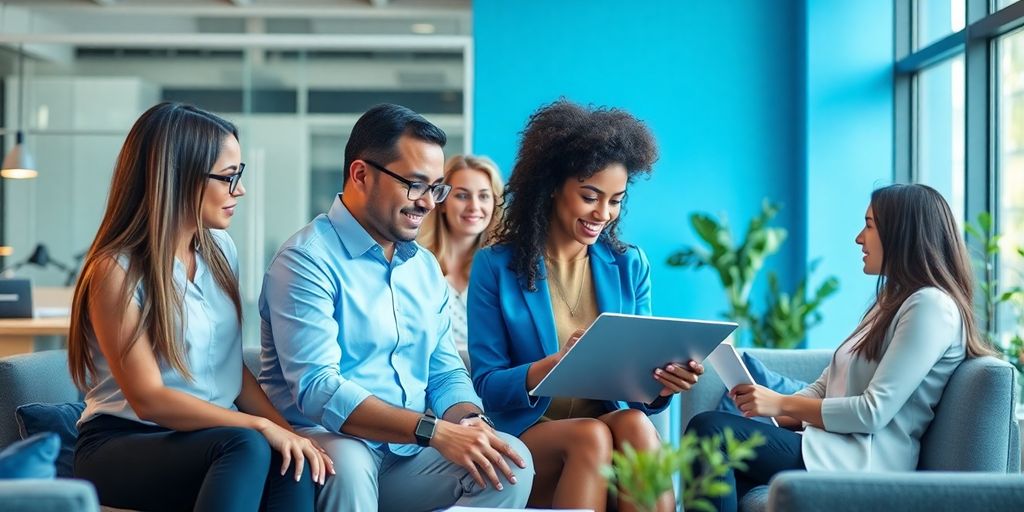 5 Vorteile von Zeitarbeit für Arbeitgeber in Südbayern Professionelles Büro mit Mitarbeitern bei der Zusammenarbeit.