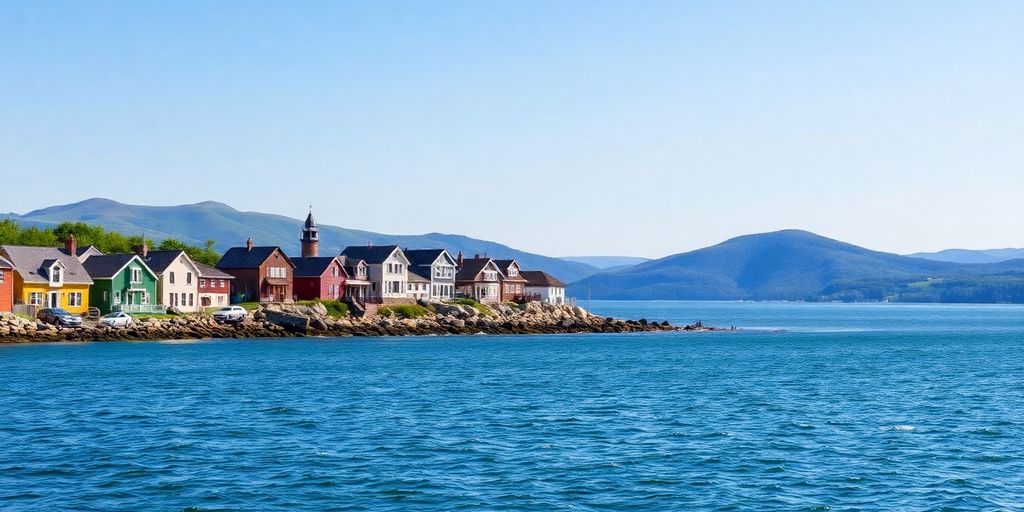 La Malbaie, Quebec coastline with historic houses