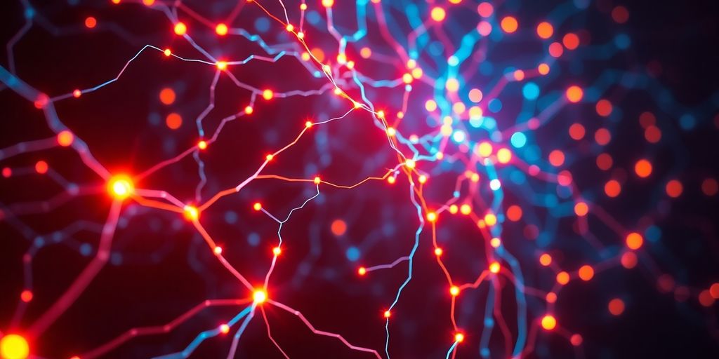 AI neural network brain glowing with light.