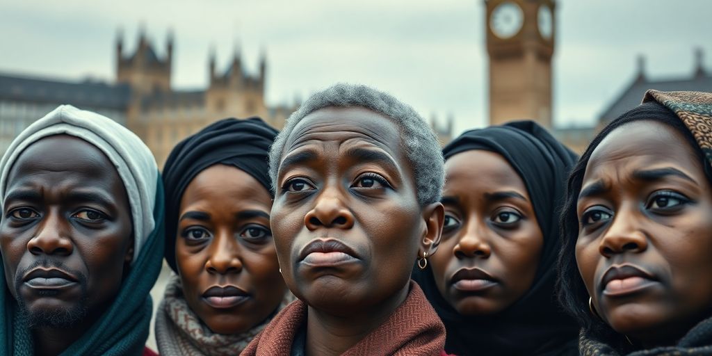 Diverse Nigerians expressing determination and concern about visas.
