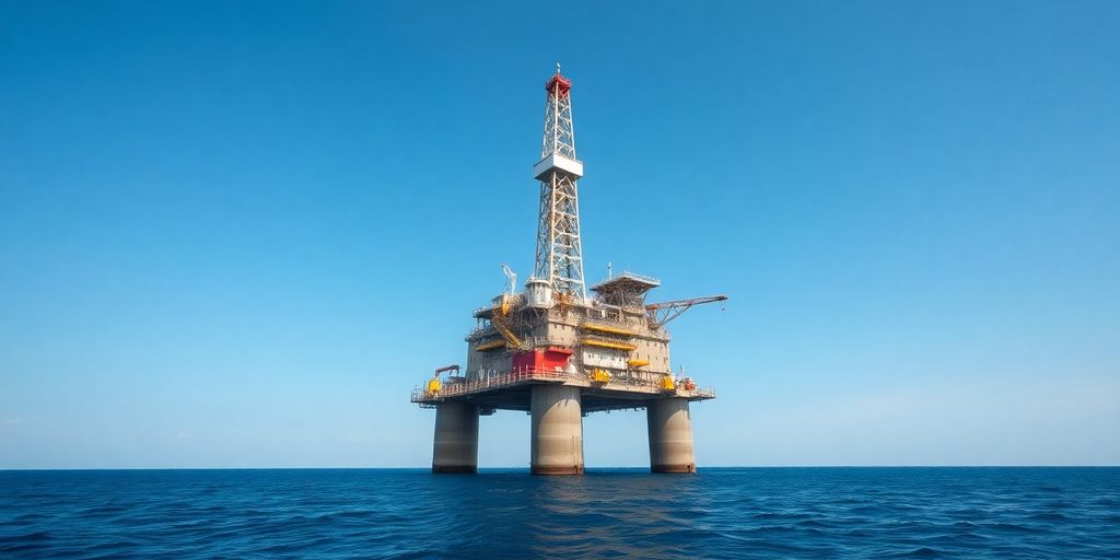Maersk oil rig at sea