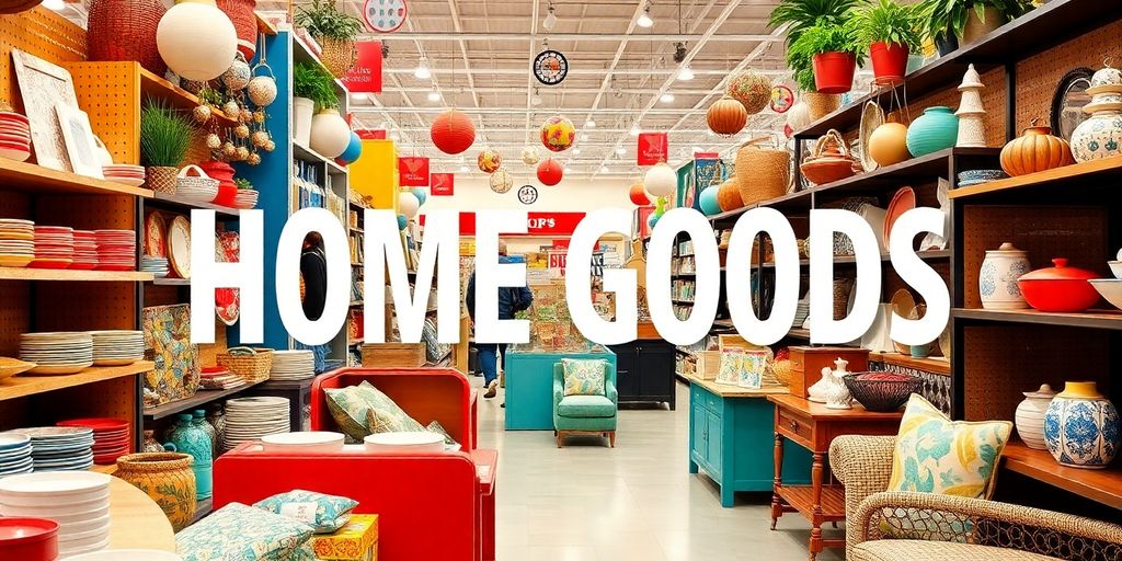 Vibrant home goods store filled with diverse products.