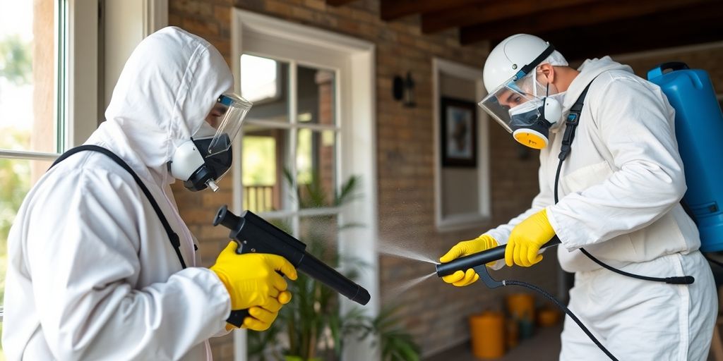 Servicii de dezinfectie si deratizare in actiune.