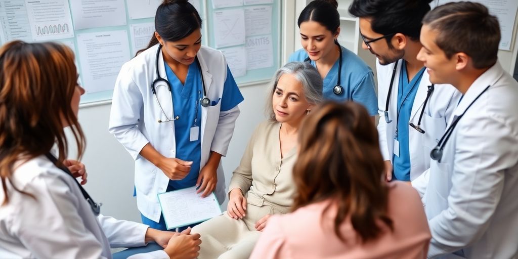 Healthcare team discussing lupus and POTS treatment options.