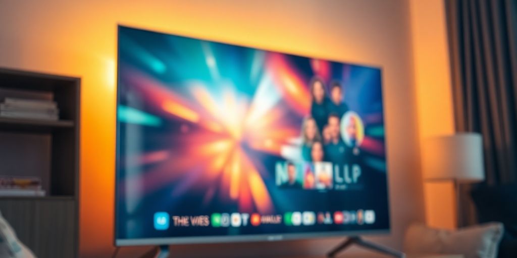 Gold IPTV streaming on futuristic TV