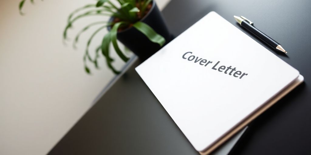 Professional workspace for creating a cover letter.