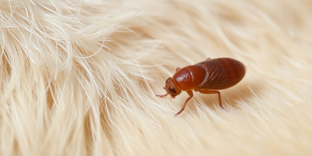 Purice pe blana unui animal de companie.