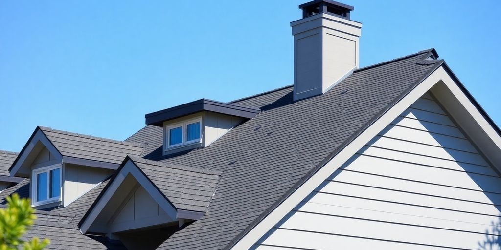 Newly installed roof on a suburban Tacoma house.