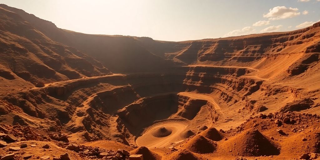Mine d'or à ciel ouvert au Mali.