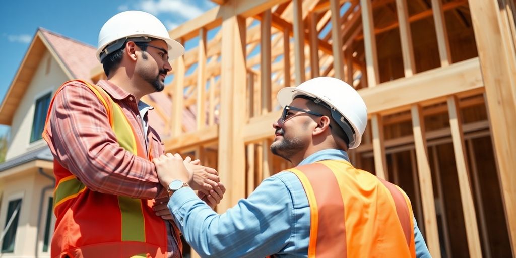 Contractor overseeing a construction site.
