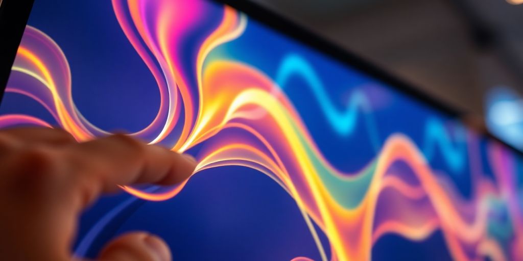 AI writing tool, vibrant digital interface.