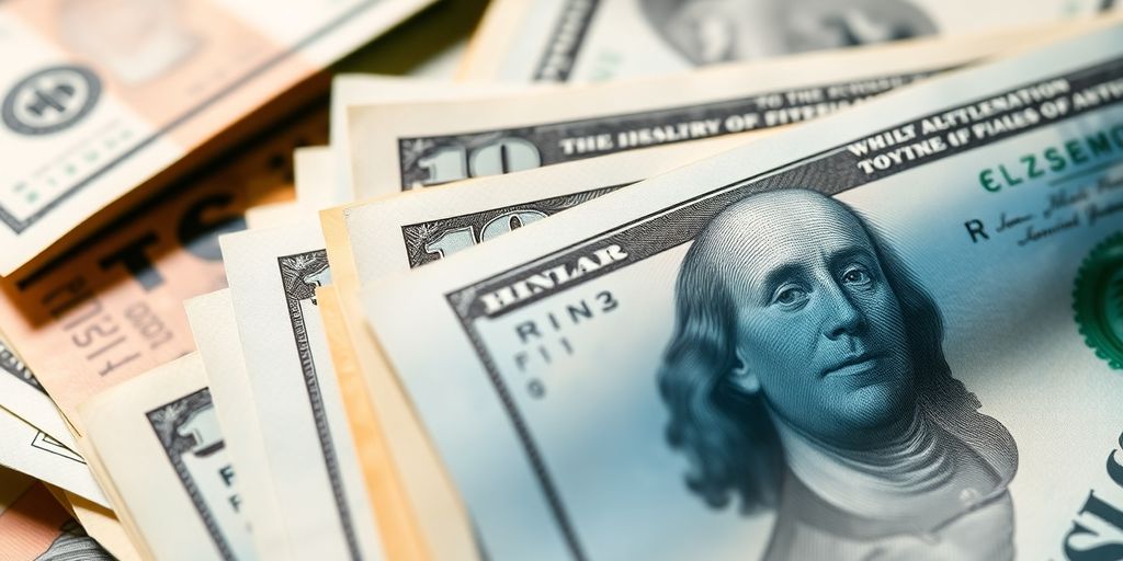 Detailaufnahme von realistisch aussehendem Geld.