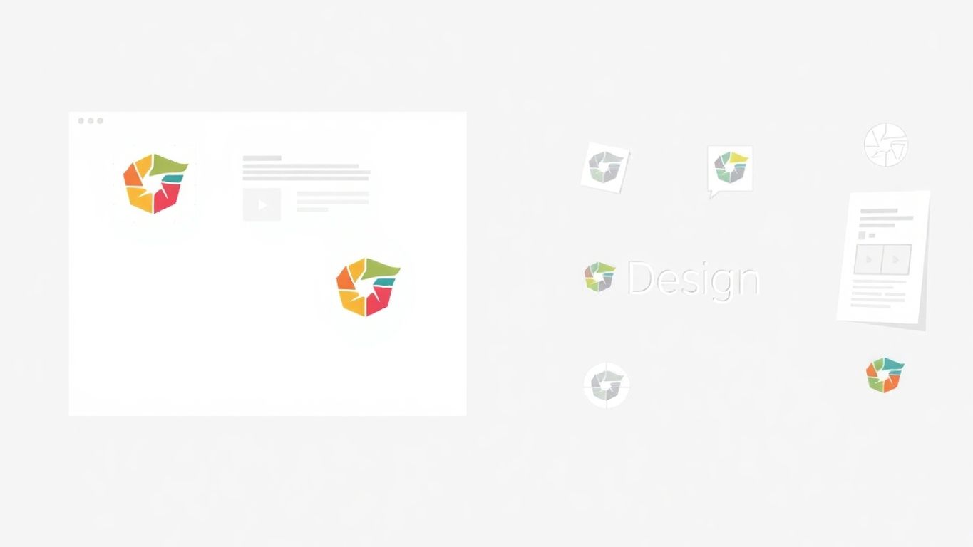 Illustrasjon av logodesignprosess med myke farger.