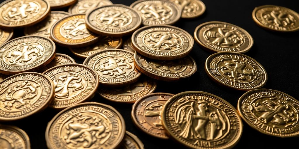 Pièces d'or anciennes du Moyen Âge en Europe