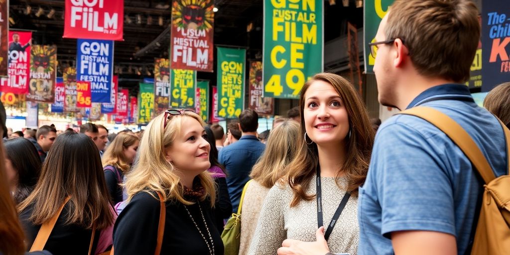Parisa Liljestrand at Gothenburg Film Festival with crowd.