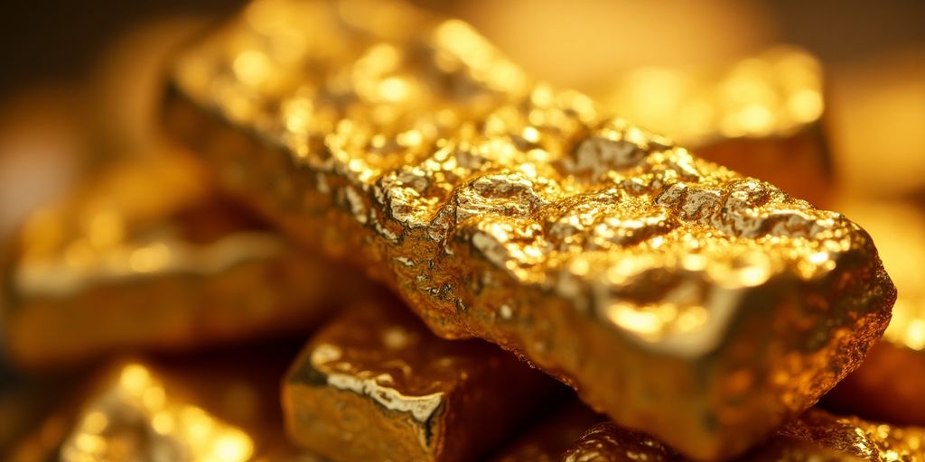 Gros plan sur un lingot d'or brillant.