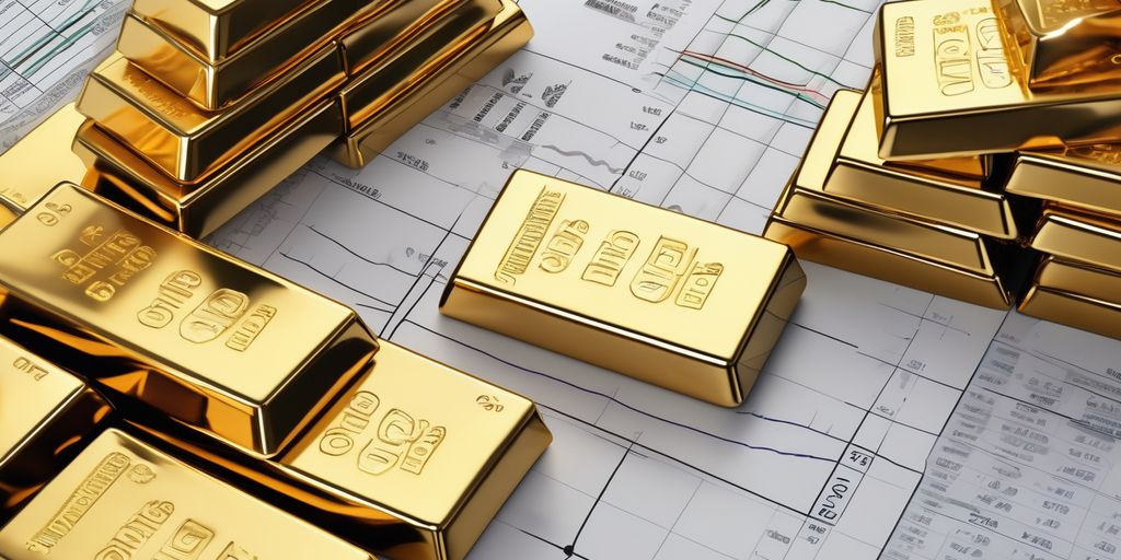 gold investment and negative interest rates, decision making, financial growth, gold bars, financial charts, business meeting