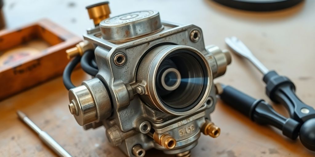 Vintage Solex carburetor, fuel lines.