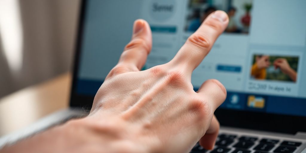 Hand deleting resume from laptop screen.
