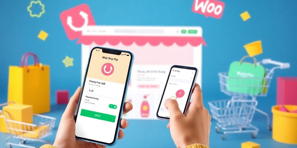 Customer using Shop Pay on a mobile device.