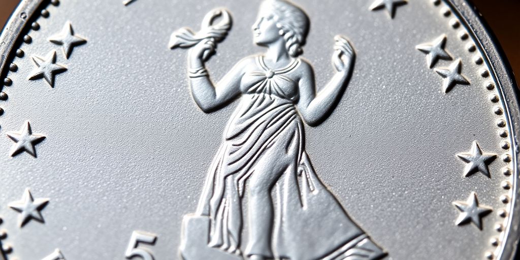 Une pièce de 5 francs en argent Semeuse
