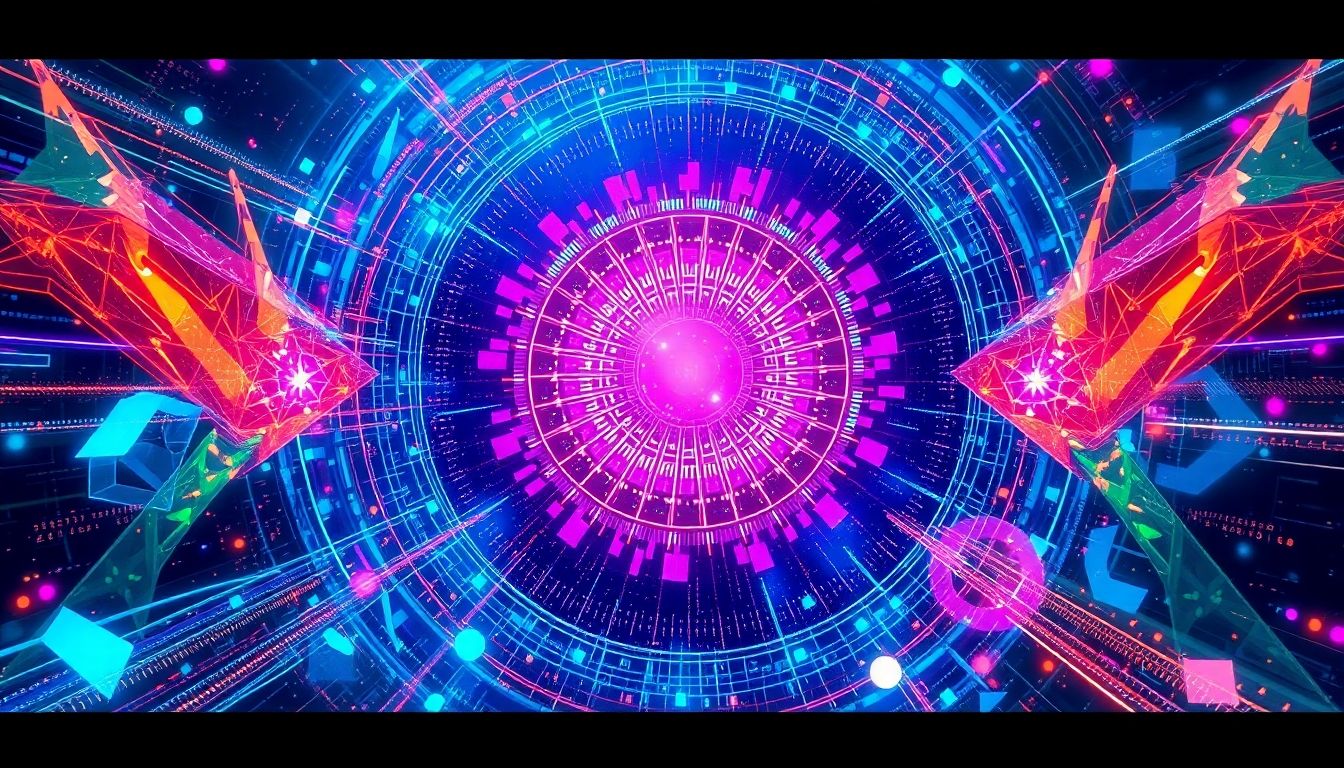 Futuristic digital art representing AI image generation technology.