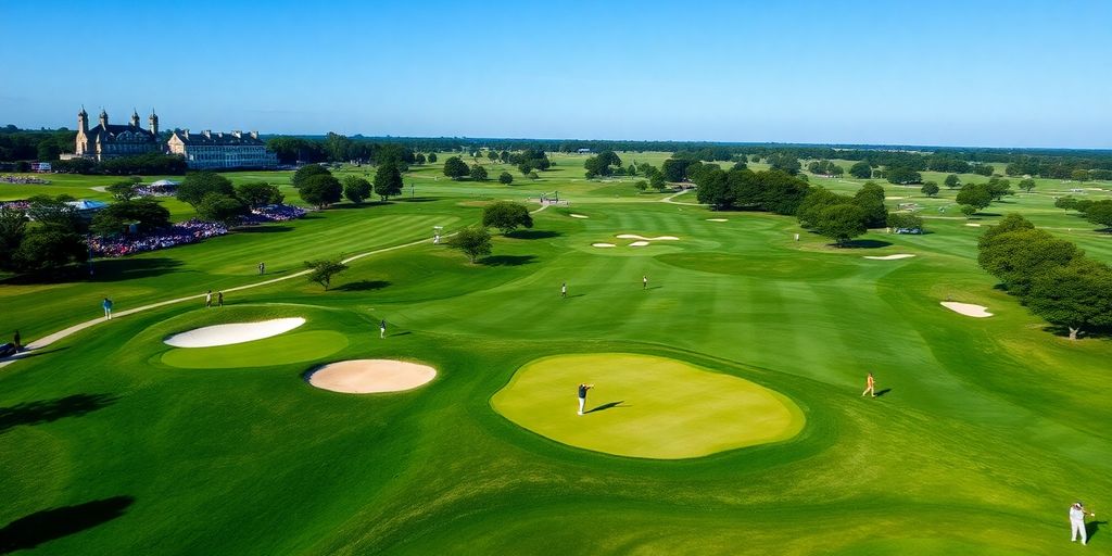 Aerial view of a PGA Championship golf course.