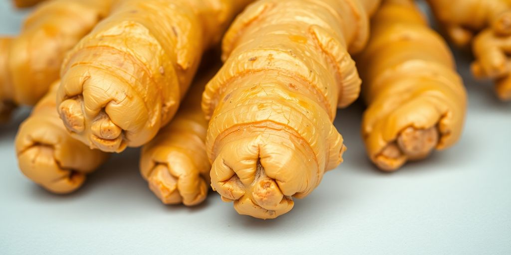 Frisk ingefærrot med tekstur og naturlige farger.